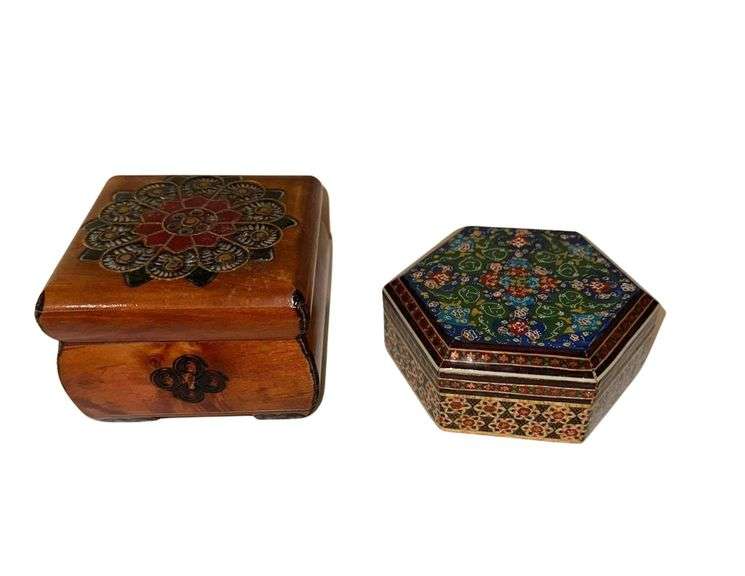 Wooden Trinket Boxes - Made In Poland - Hand Painted image