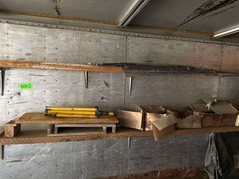 Box of Double Head Nails - Tile Cutter w/ Loose Tiles - Adjustable Tripod Stand - Loose Shingles image