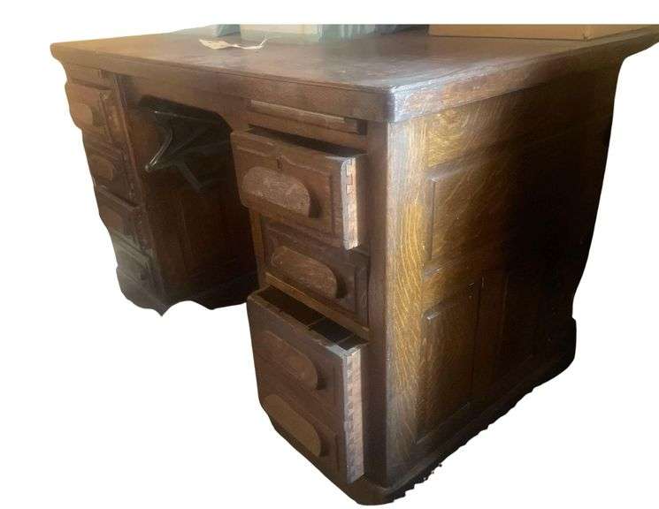 Vintage Wooden Desk 49.5x31.5x31 Inches image