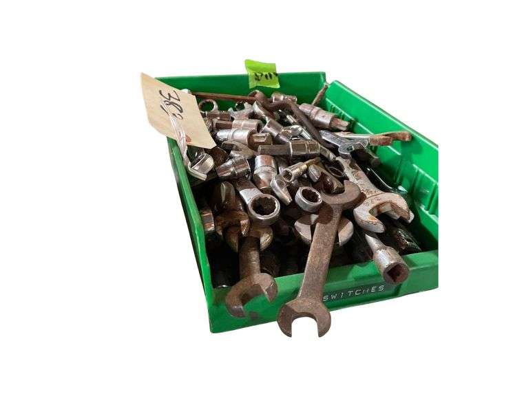 8x12x4 Inch Plastic Container of Wrenches Numerous Sizes and Sockets image