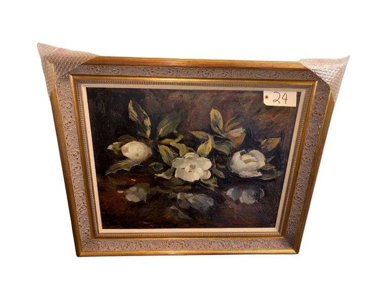 "Magnolias" Framed Lithograph On Canvas - 1992 - 24" x 30" - 1/295 image