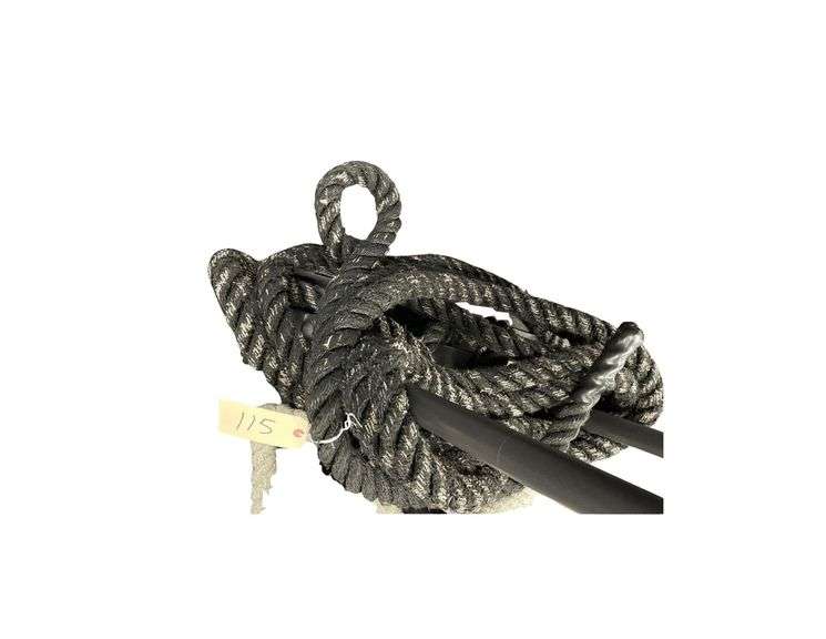 An Approximate 16 Foot Rope 2 " Thick Black Rope for use in a Gym image