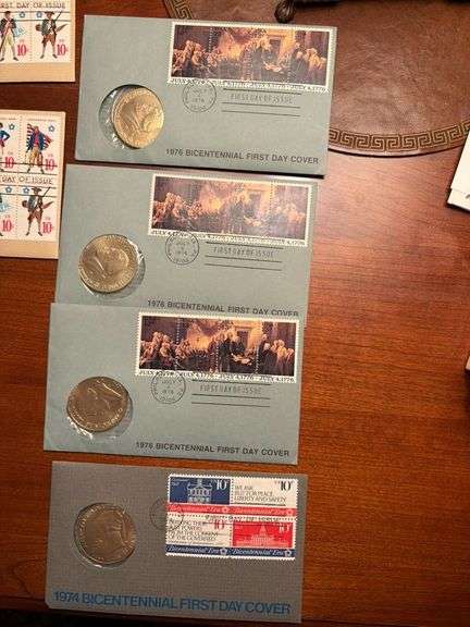 4  bicentennial coins first day cover image