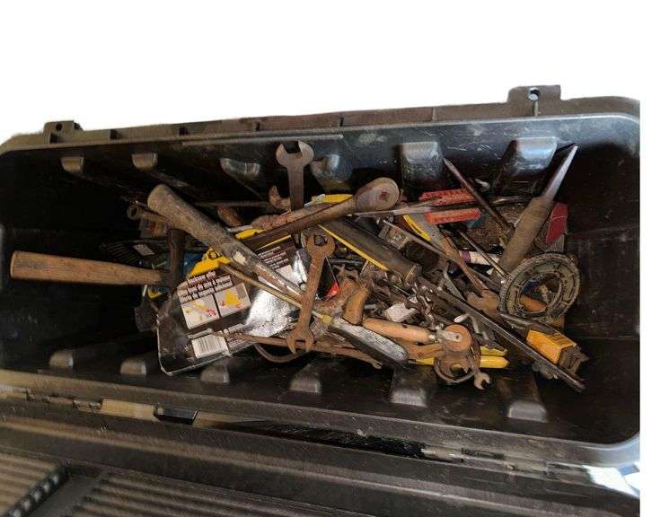 Plastic Toolbox 3ft. L. Full of Assorted Hand Tools image