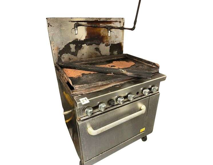 CookRite Commercial 6 Burner Range With Flat Griddle - Natural Gas - 36" x 32" x 58" image