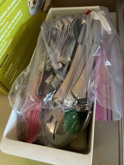 A Plastic Tray of Flat Ware image