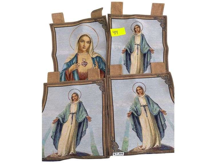 4 Virgin Mary Woven Tapestries image