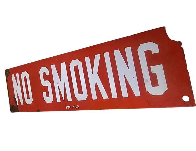 Vintage No Smoking Sign 14x4" image