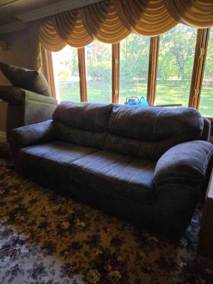 Suede-like Grey Couch approx 95" image