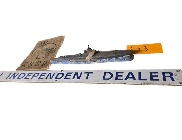 Porcelain Covered Dealer Sign, Submarine 1976, and 1928 Cookbook image