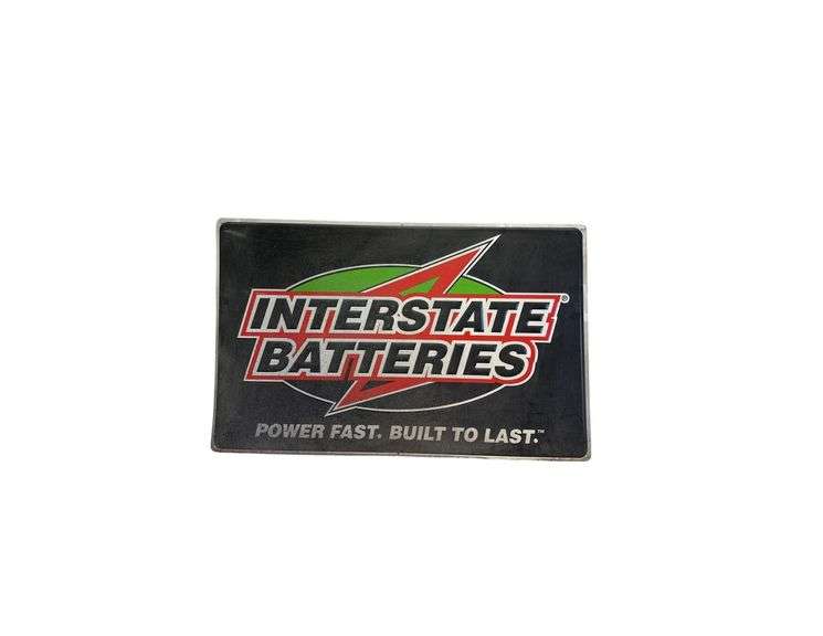 Interstate Batteries Metal Sign 48”L. X 30” W. image