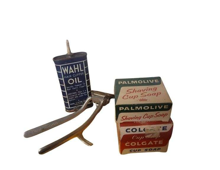 Vintage Clippers, Oil, and Shaving Soap image