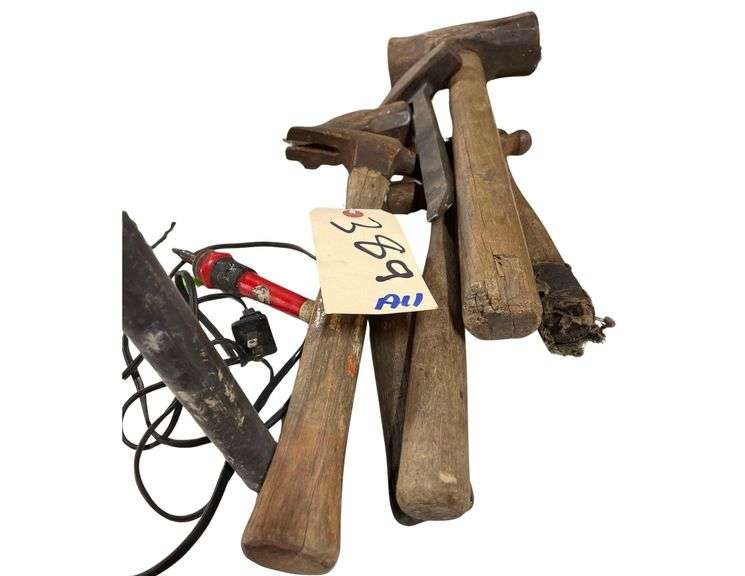 Approxametly 6 Hammers and an Electric Solder Iron image