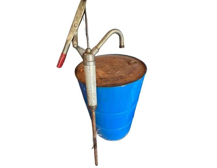 1/3 Full Drum of Waste Oil w/ Pump image