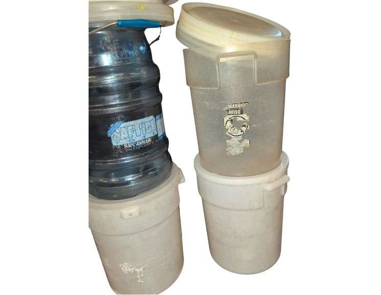 3 Plastic Ice Buckets, 3, 5 Gallon Buckets image
