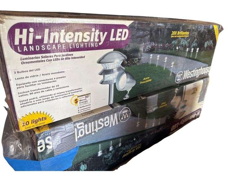 Pair of Hi-Intensity LED Landscape Light Kits - 10 Lifhts Per Box - (1) 10w Transformer Per Box image