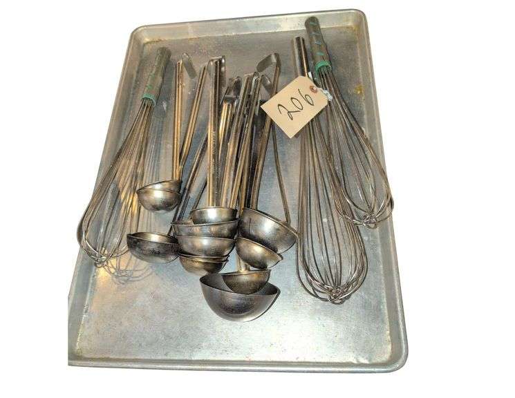 Approx. 13 Ladles, 3 Whisks, Including Tray image