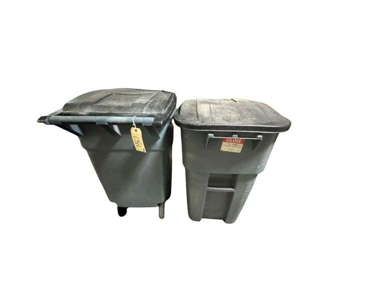 Pair of Rolling Garbage Bins image