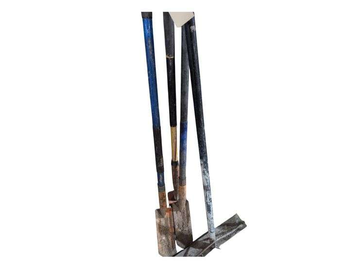 3- Trenching Shovels, 1- Concrete Rake image