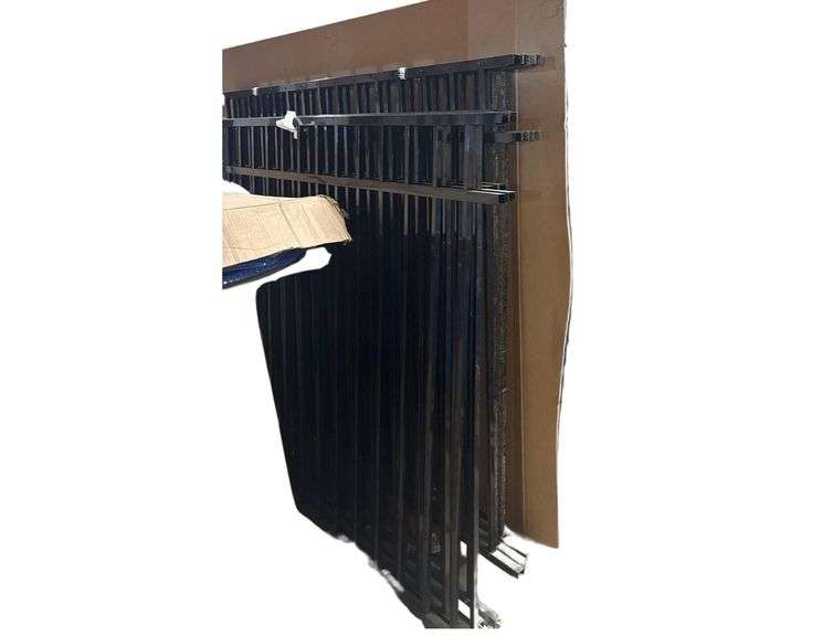 Large Lot of Metal Fencing - Approx 7 Gates (54in x 4ft) & 127 Sections (54in x 6ft) - 48 Line Posts - 10 Gate End Posts - 26 Corners - 45 End Posts - 8 Aqua Latches - 4 Drop Rods - Multiple Boxes of Hardware Included image
