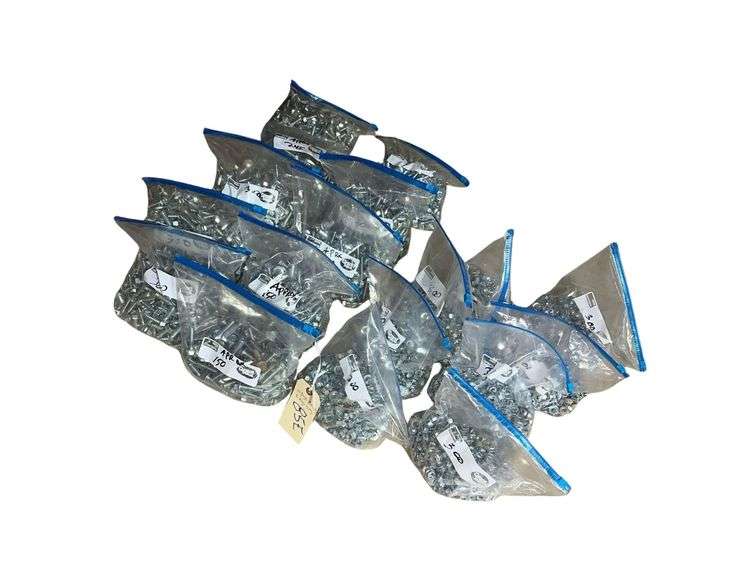 10 Bags Of Bolts - 8 Bags Of Nuts - Galvanized image