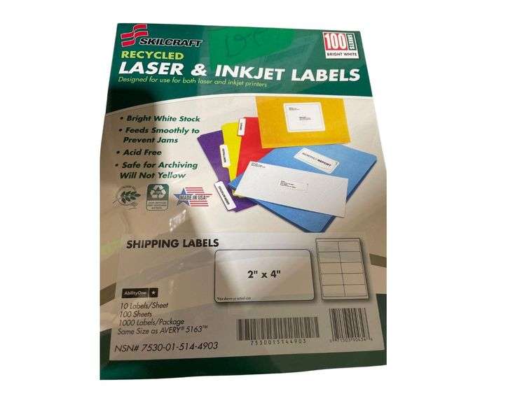 2 Box of Laser Inkjet Labels 2"x4" image