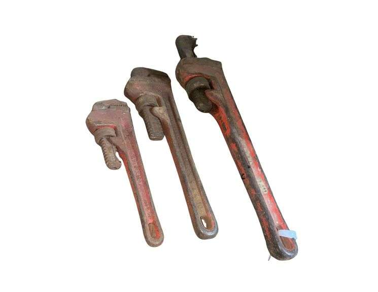 3 Pipe Wrenches 14" , 10" ,and 7" image