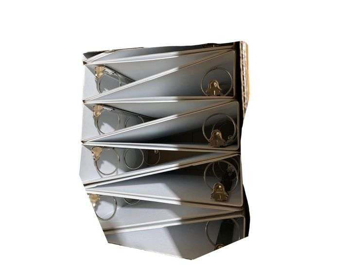 3 Boxes of White Binders 11"x11.5"x3" image