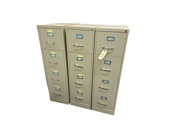 3 - OFFICEMAX Steel File Cabinets 15”L. X 25”D. X 52” H. image