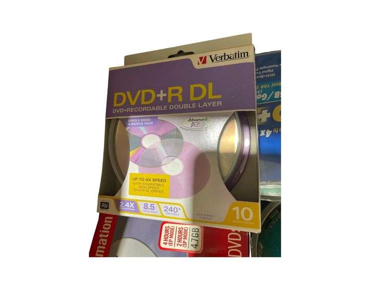 Box 11"x21"x16" Full of Assorted Unused CD-Rs DVD-Rs for Burning on Spindles image