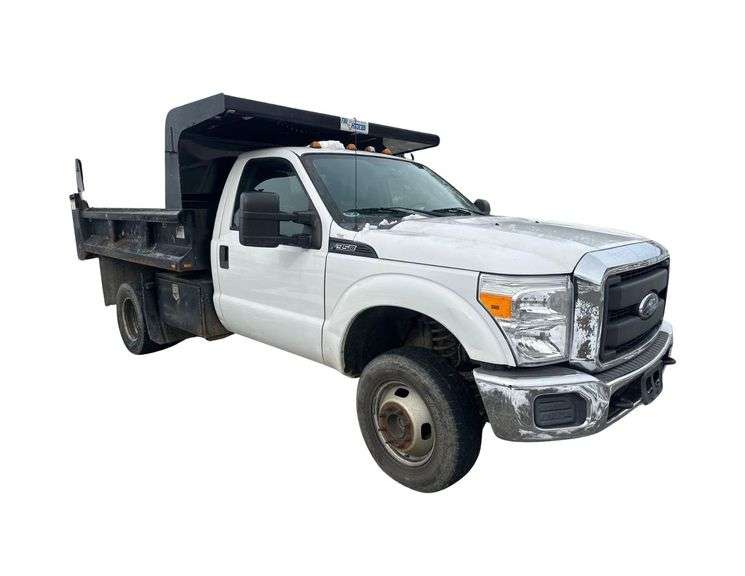 2016 Ford F-350 Dump Truck - VIN#: 1FDRF3H68GEC39644 - Odometer: 141,808 - 5/26 Inspection - 6.2L, V8 - 4WD - 2 Door Cab - Dual Rear Wheels - Zoresco Rugby 9' Dump Body (Serial No. 372939) image