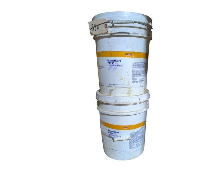2 Buckets Mastercure ER50, 1 Sherwin-Williams Thinner, 1 Partial Unknown. image