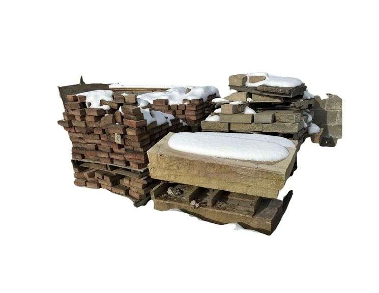 3 Pallets of Landscaping Stone & Bluestone Pavers image