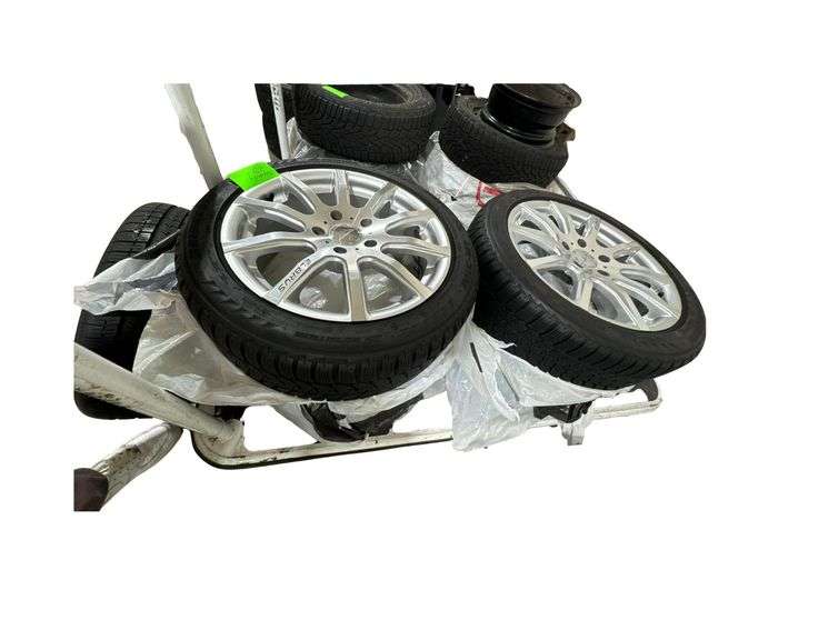 Set of 4 - 17” Elbrus Wheels w/ Bridgestone 205/50R17 Blizzak Tires plus 1 Spare Tire off Rim image