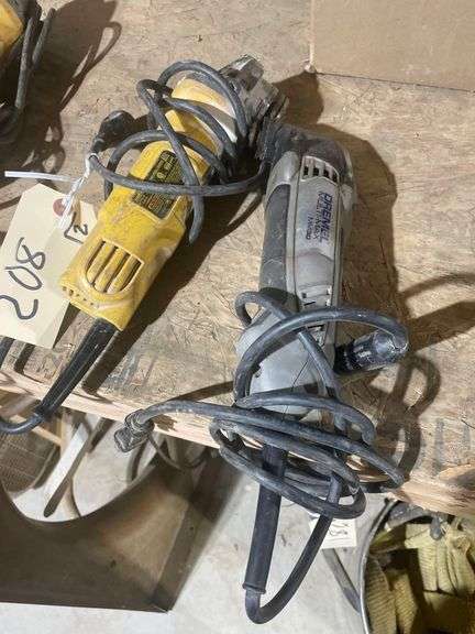 A DeWalt DWE4011 Electric Angle Grinder and a Dremel Multi Max MM30 image