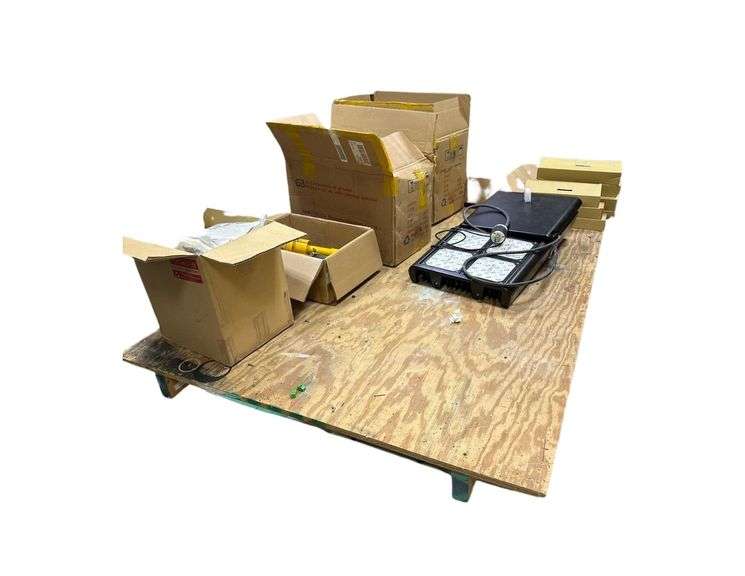 Contents On Table Includes Lighting Components- Hanging Wires - Screws- Ballasts image