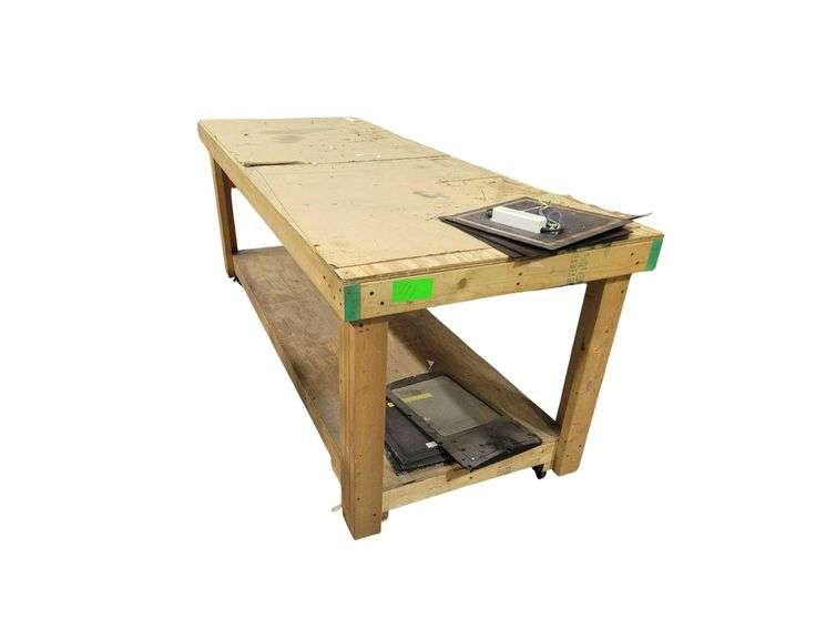 Rolling Industrial Work Table 8x3' image