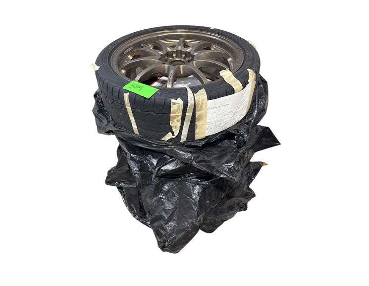 (4) Volk Racing 10 Bolt Wheels & Tires Bridgestone 225/40ZR18 image