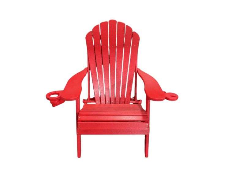 (New in Box) Deluxe Poly Folding Adirondack Chair - Bright Red image