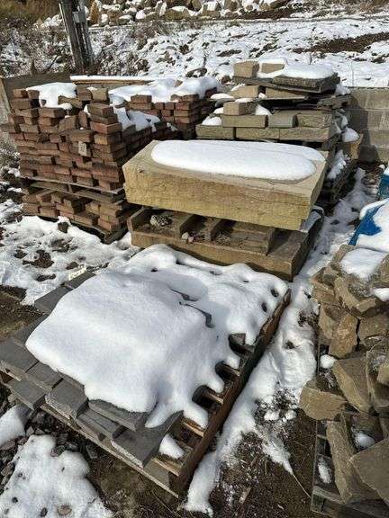 3 Pallets of Landscaping Stone & Bluestone Pavers image