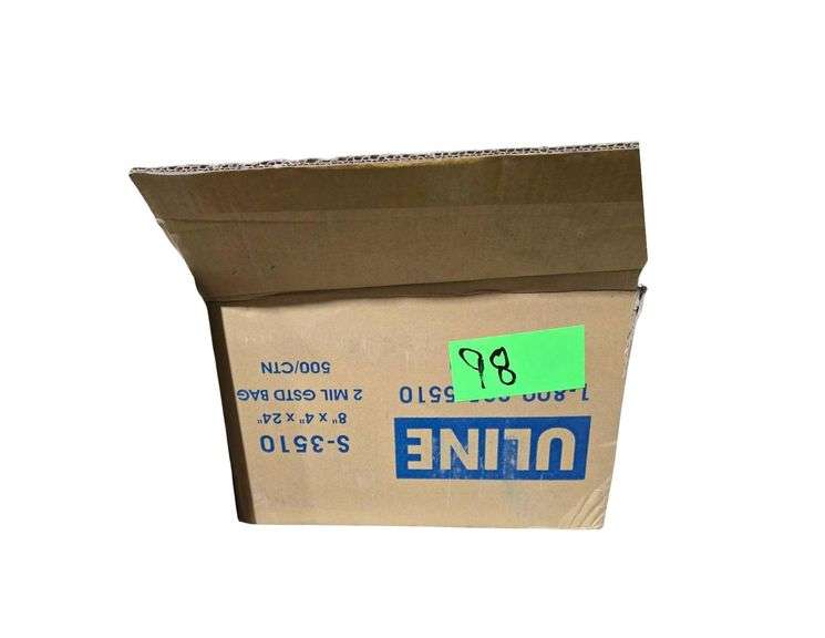Box of Uline Plastic Bags 2 Mil - 8" x 4" x 24" - Aprox 500 image