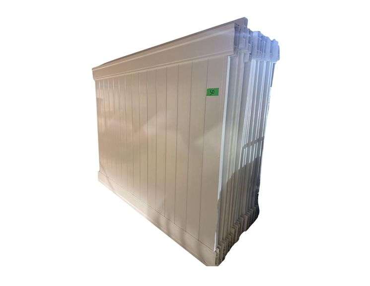 Lot of Vinyl Privacy Fence and Posts - 16 Panels and 15 Assorted Posts image