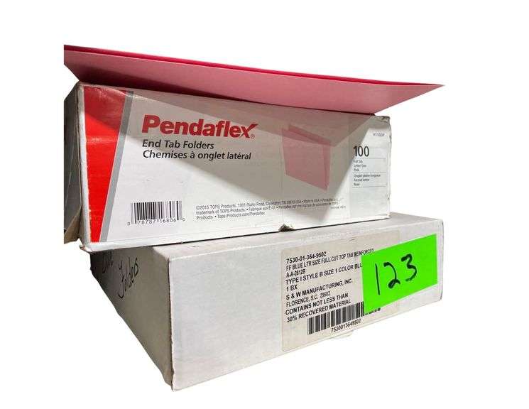 3 Boxes of Blach Leather Ring Book Indexes 11"x8.5" a Box of Pink Folders and Blue image