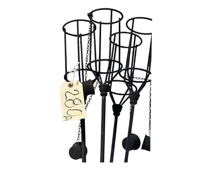 4 Steel Tiki Torch Holders 72" Tall image