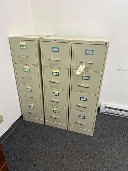 3 - OFFICEMAX Steel File Cabinets 15”L. X 25”D. X 52” H. image