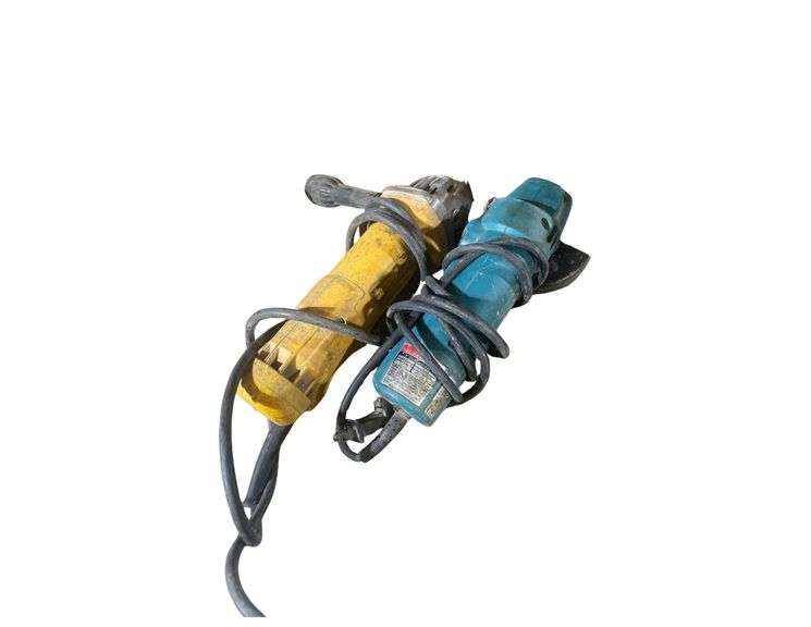 A Makita and a DeWalt Electric Angle Grinders Makita 4" Mod .N9514B, Dewalt DW402 image