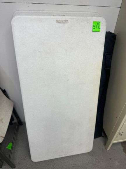 2 Lifetime 4' Folding Tables - Banner Stand image