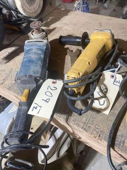 2 Electric Angle Grinders DeWalt D28402 and a Mystery Grinder image