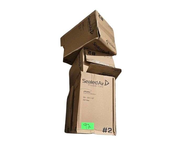 (4) Boxes Sealed Air Jiffylite Cushioned Mailers - Size 2 - 8 1/2" x 12" - 100 per box image