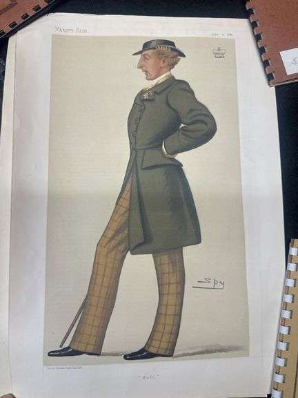 1881 Vanity Fair "Spy" Caricature Print & Pages 323 & 324 - Vincent Brooks, Day & Son Lithography image